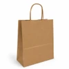 Timmy 7" x 3-1/2" x 8-1/2" 100% Recycled Kraft Paper Shopping Bags
