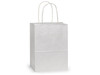 Petite 8"x4"x10" Matte White Paper Shopping Bags