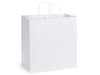 Jr Mart 13"x7"x13" Matte White Paper Shopping Bags