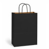 Petite 8" x 4.5" x 10.5" Matte Black Paper Shopping Bags