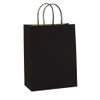 100% Recycled Petite 8"x4"x10" Matte Black Paper Shopping Bags