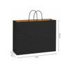 Fashion 16" x 6" x 12.75" Matte Black Paper Shopping Bags