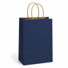 Prime 5.5" x 3" x 8.75" Navy on Kraft Paper Shopping Bags