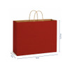 Fashion 16" x 6" x 12.75" Red on Kraft Paper Shopping Bags