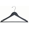 17.5" Black Wooden Suit Hanger with Bar