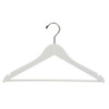 17.5" White Wooden Suit Hanger with Bar