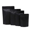 7-1/2" x 10-3/8" x 4-1/4" - 500g Matte Black 5 Mil Stand Up Pouch w/Zipper per 100