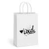 Love Local™ White Paper Shopping Bags - Prime - 5"x3"x8"