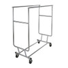 Collapsible Folding Adjustable Double Bar Rolling Rack -ea.-Same Day Shipping!