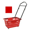 Red Rolling Shopping Baskets 20-1/2" x 13-3/4" x 10"high