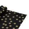 24" x 417' Black with Gold Dots Gift Wrap