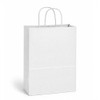 Petite 8" x 4-1/2" x 10-1/2" 40% Recycled Matte White Paper Shopping Bags