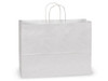 Fashion 16" x 6" x 12-3/4" 40% Recycled Matte White Paper Shopping Bags