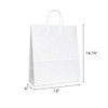 Saville 16" x 6" x 18-3/4" 40% Recycled Matte White Paper Shopping Bags