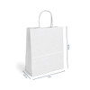 Timmy 7" x 3-1/2" x 8-1/2" Matte White 40% Recycled Paper Shopping Bags