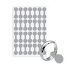 Small Silver Shark Skin Dumbbell Labels - 1-3/8" long x 1/2" diam.