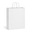 Celebrity 13" x 6" x 15-1/2" 40% Recycled Matte White Paper Shopping Bags