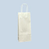 Wine 5-1/2" x 3" x 12-3/4" Single Bottle 40% Recycled Matte White Paper Shopping Bag