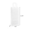 Wine 5-1/2" x 3" x 12-3/4" Single Bottle 40% Recycled Matte White Paper Shopping Bag