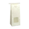 1/2 lb 3-3/8"w x 2-3/8"d x 8"h white with window Coffee Bags per 100