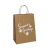 Seasons Greetings Kraft Paper Shopping Bags -Petite - 8"x4"x10"