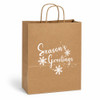 Seasons Greetings Kraft Paper Shopping Bags - Vanity - 10"x5"x13-1/4"
