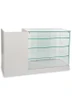 Premium White Frameless 60"w x 20"d x 38"h Combo  Showcase