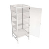 Glass Deluxe Showcase Tower With Lights and 4 Adjustable Glass Shelves - White