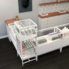 Glass Deluxe Showcase Tower With Lights and 4 Adjustable Glass Shelves - White