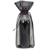 Black Wine Bottle Organza Bag 6-1/2" x 15" - Pack of 10