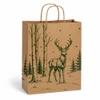 Christmas Deer Kraft Paper Shopping Bags - Vanity - 10"x5"x13-1/2"