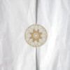 2" Kraft and White Flower Medallion Round Labels