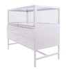 48" White Deluxe Glass Showcase with Storage includes Light & Lock