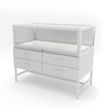48" White Deluxe Glass Showcase with Storage includes Light & Lock