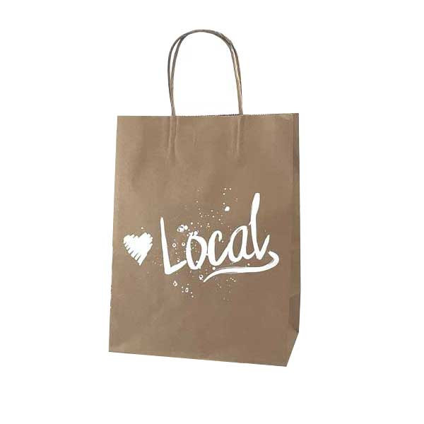 Love Local™ Kraft Paper Shopping Bags -Petite 8