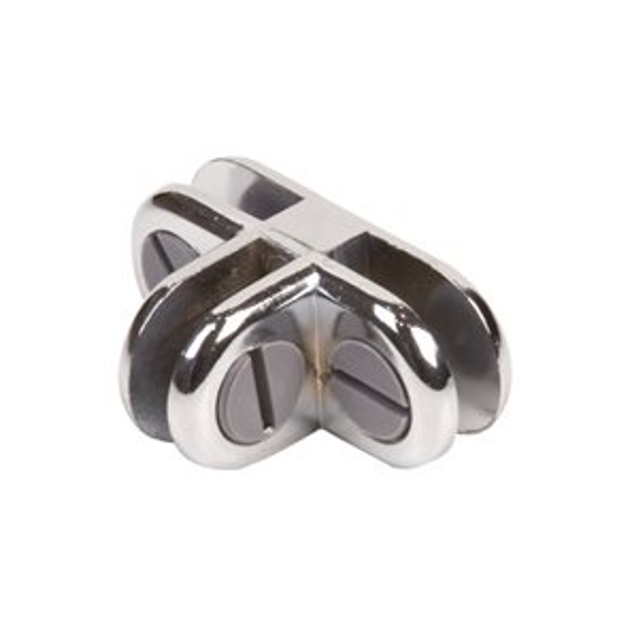 Chrome 3 Way Glass Connector