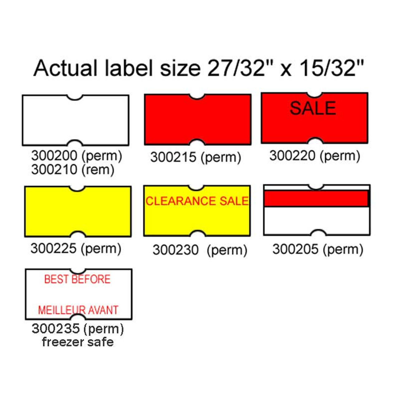 5500WRSP White Permanent/Red Stripe Labels for use with Motex 5500/Towa 1/ Tag Easy Labelers