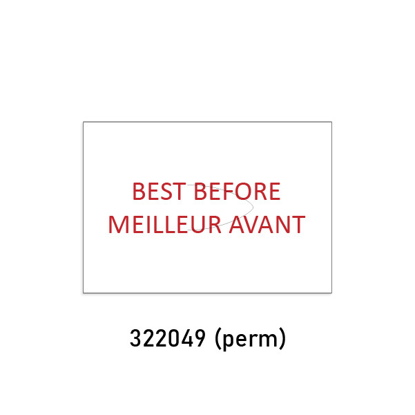T92049 Best Before (Freezer Safe) Labels for use with Avery Dennison 210 Two Line Labeler