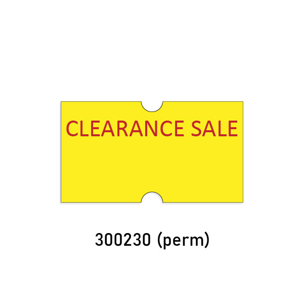5500 Yellow Fluorescent Per Permanent "Clearance" Labels for use with Motex 5500/Towa 1/ Tag Easy Labelers