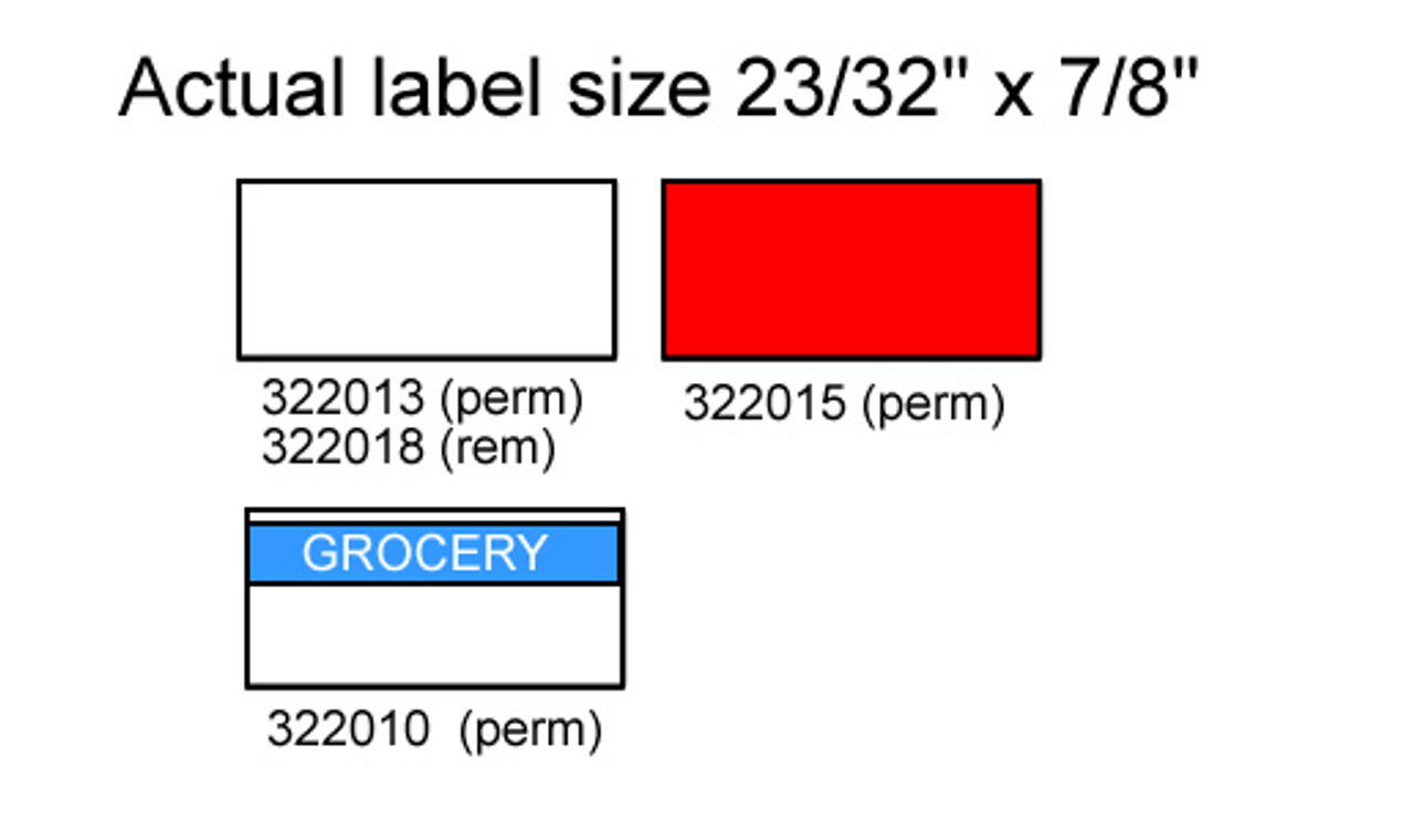 T06206 Red Permanent Labels for use with Avery Dennison 106 One Line Labeler