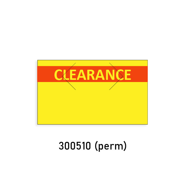Yellow Permanent "CLEARANCE" Labels for Monarch 1131 Label Gun