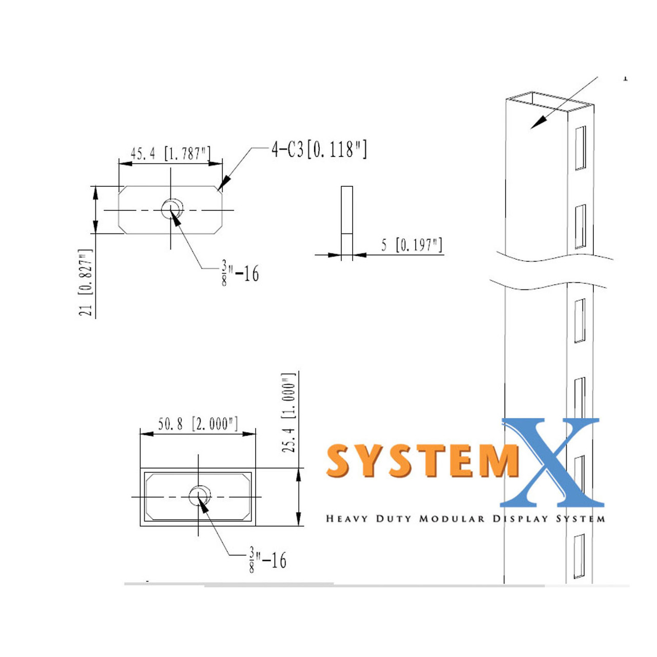 120" System X Matte Black Heavy Duty Outrigger Post