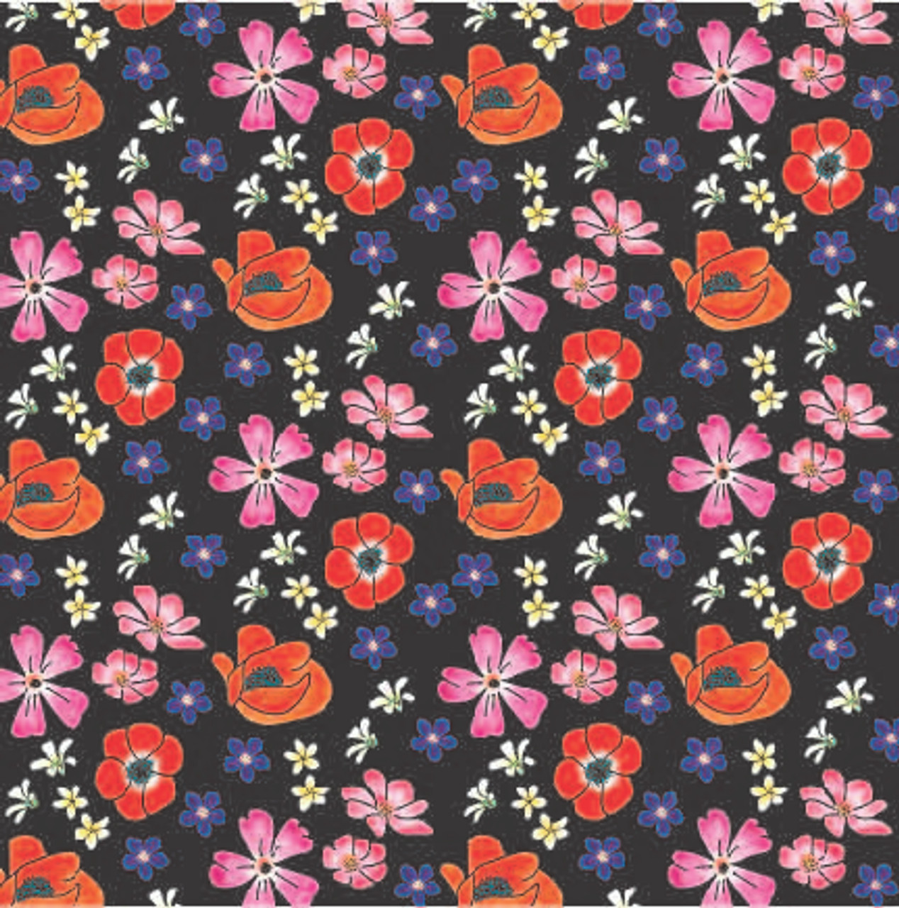 20 x 30 Velvet Floral Toss Pattern Tissue Paper
