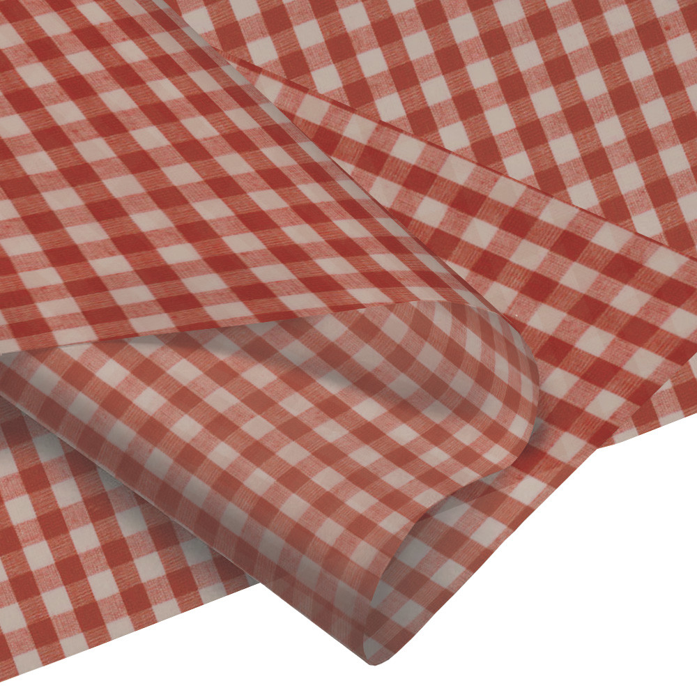 Red Gingham Pattern Tissue Paper 20” x 30”