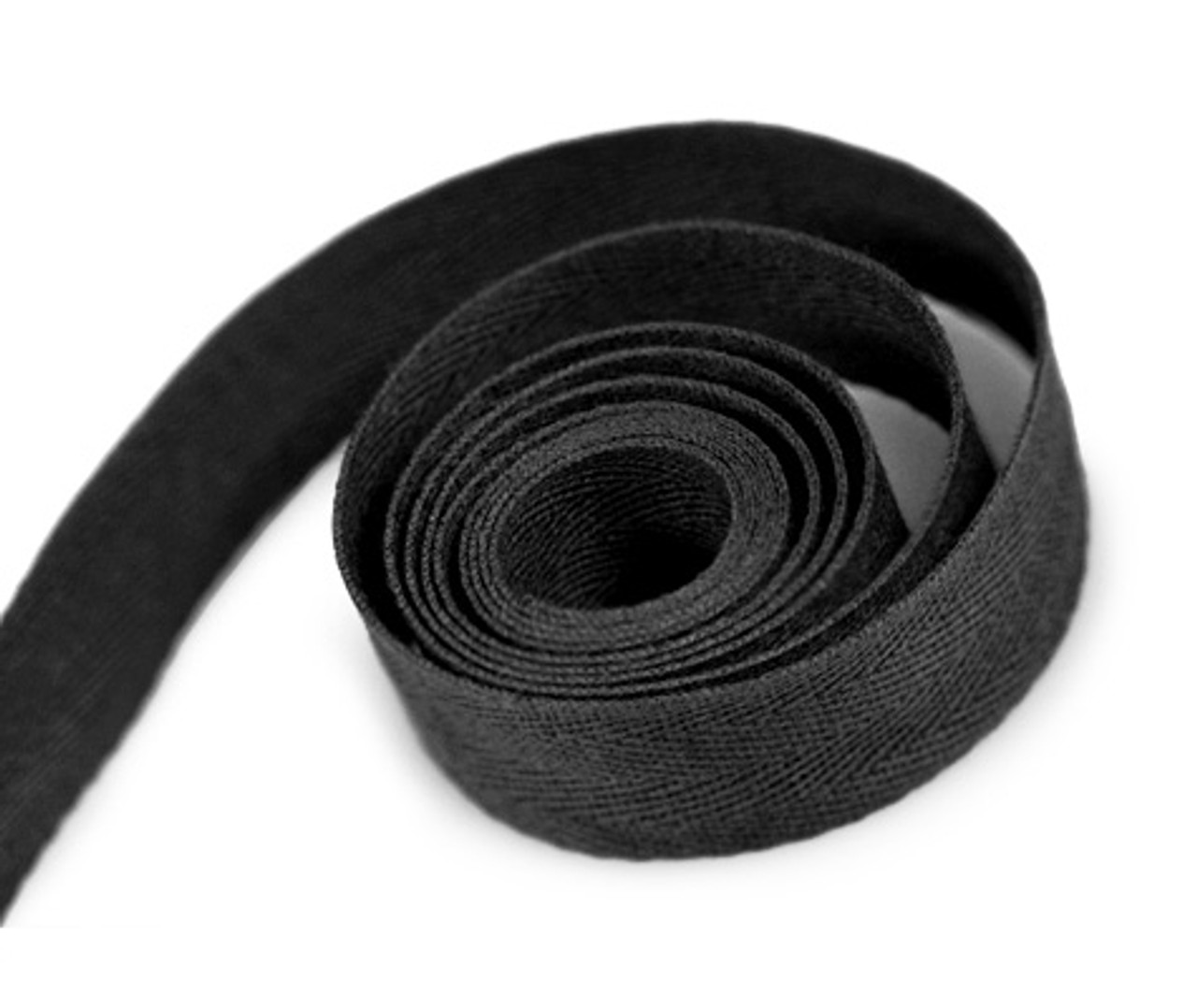 3/8" Black Cotton Twill - 50 Yard Spools