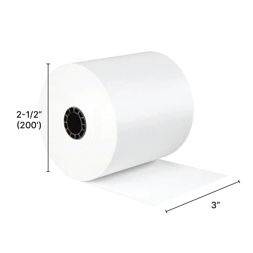 Interac Debit Machine Thermal Roll 3" x 2-1/2" diam x 200 ft.