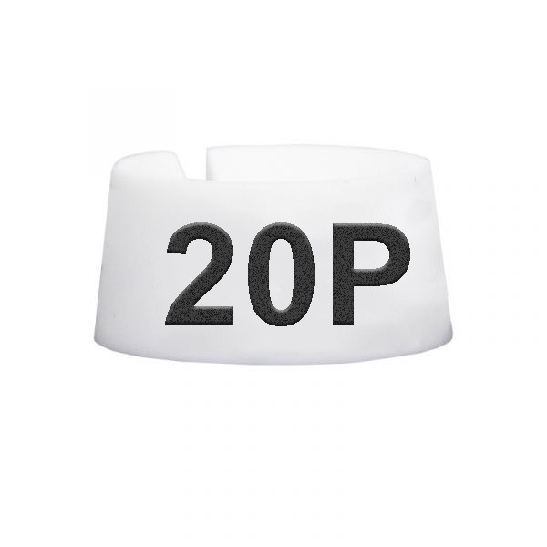 20P Size Markers White with Black Print