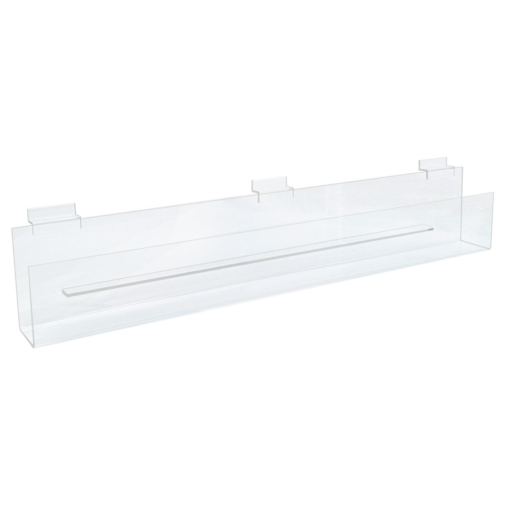 24"w x 2"d x 3"Lip Slatwall Acrylic J-Rack