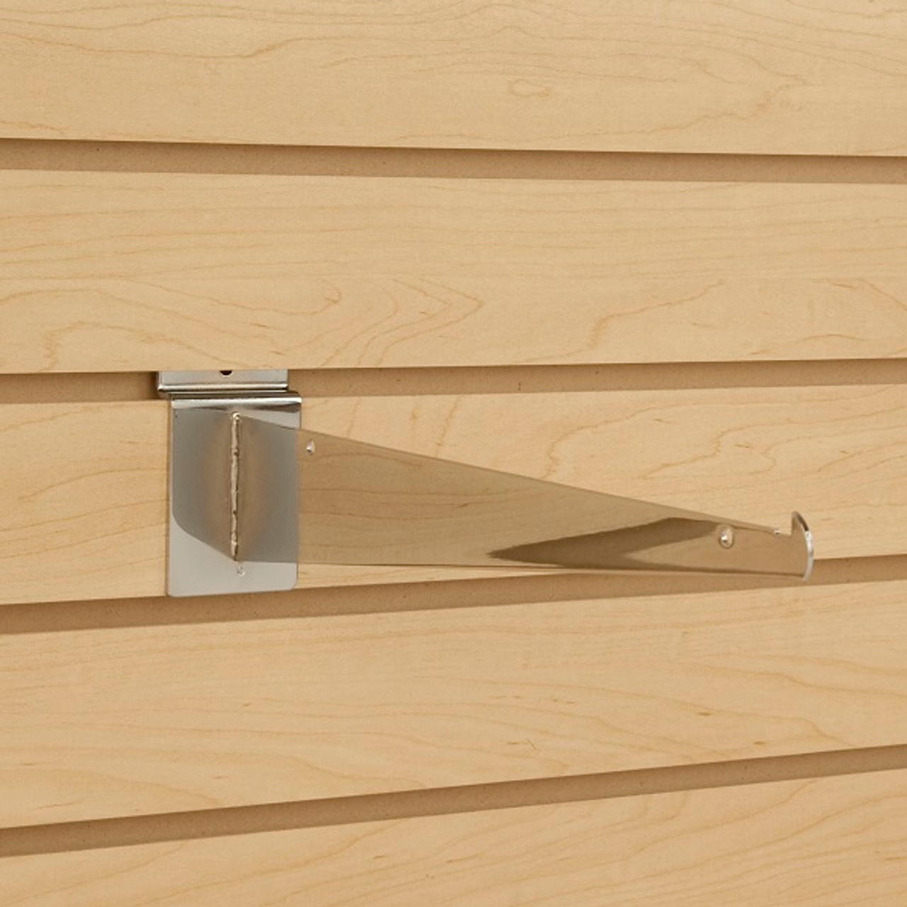 SW/12KB 12" Chrome Slatwall Shelf Brackets - ea.