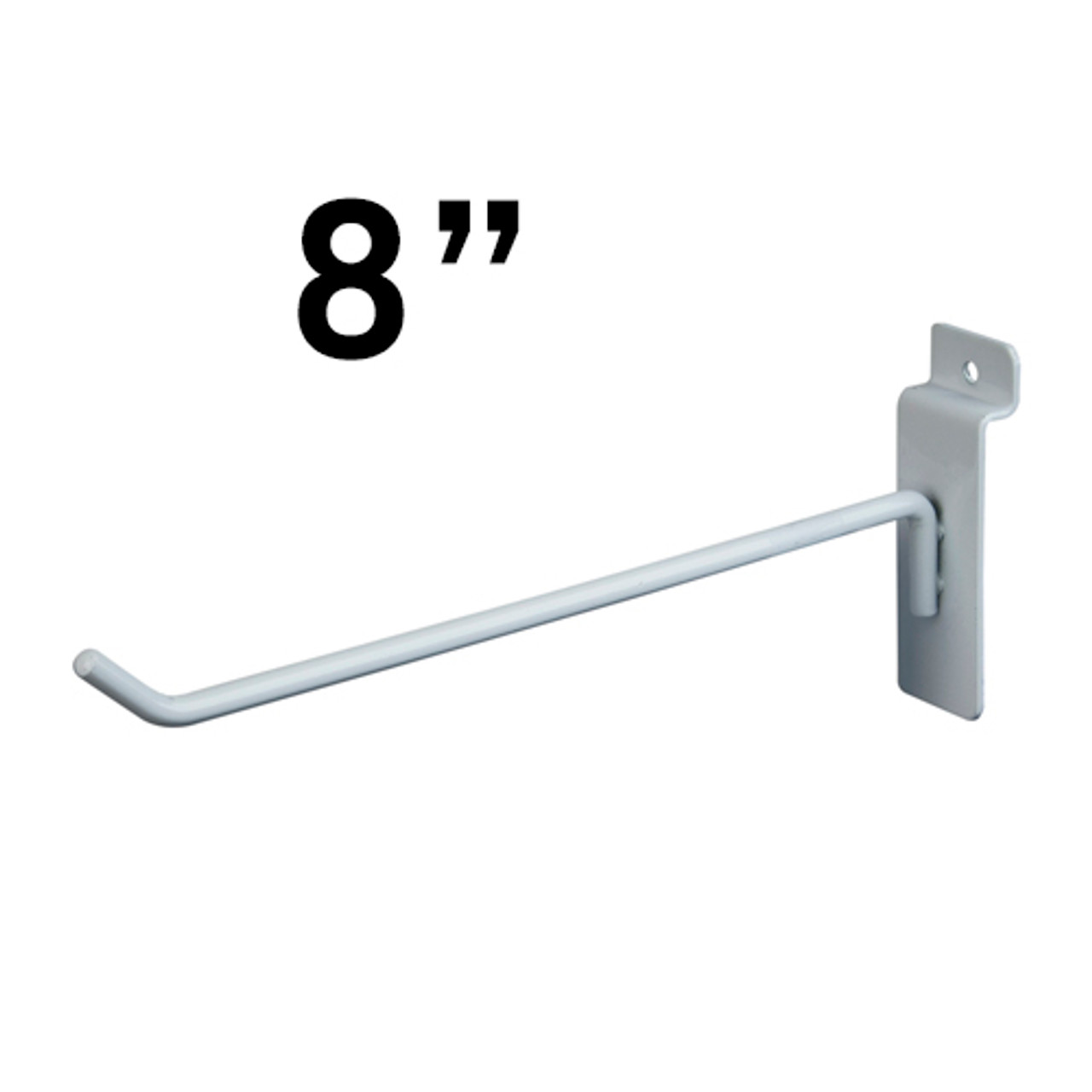 8" white Slatwall Hooks - ea.